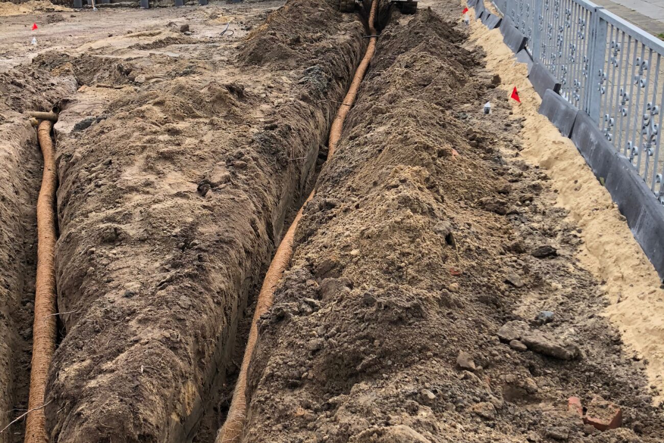 Verlegte Drainagen in Sandboden